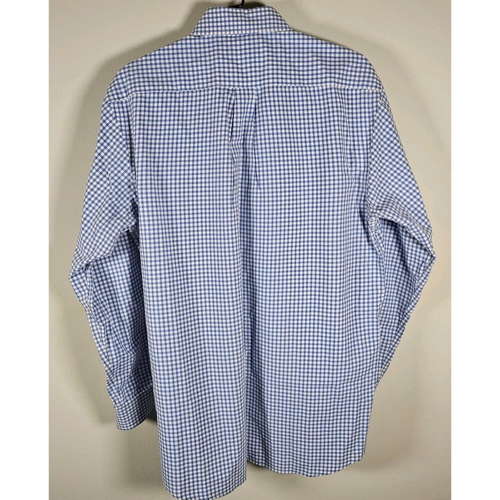 Southern Marsh Long Sleeve Button Down Gingham Check Blue/White Men's Large - Picture 4 of 9
